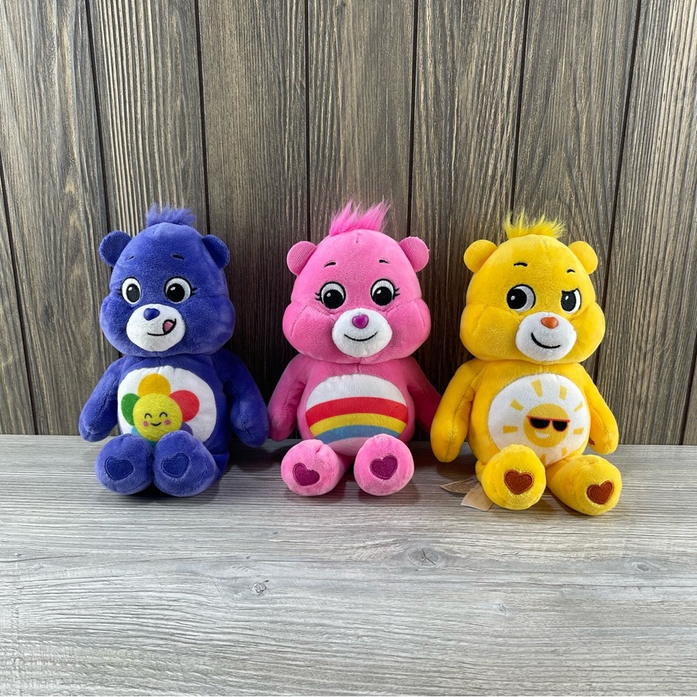 Lot Of 3 Care Bears 10" Plush Set 2020 Funshine,Cheer And Harmony Plush